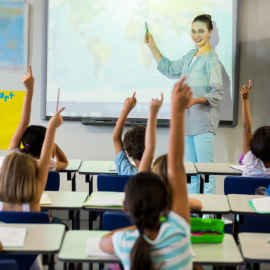 teacher and students in classroom